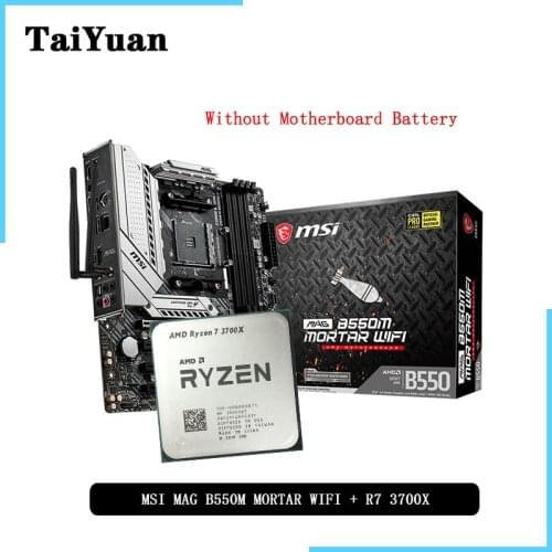 AMD Ryzen 7 3700X R7 3700X CPU + MSI MAG B550M MORTAR WIFI Motherboard Suit Socket AM4 All new but without cooler
