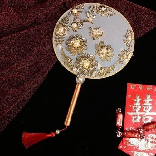 Chinese Style Hand Held Silk Fan For Wedding Event And Party Supplies Home Decoration Gift