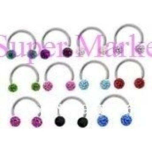 BCR Earring Eyebrow Piercing Nose ring Labret Stud Pretty Spark Body Piercing Jewelry Mixed Color Belly Ring 30pcs/lot