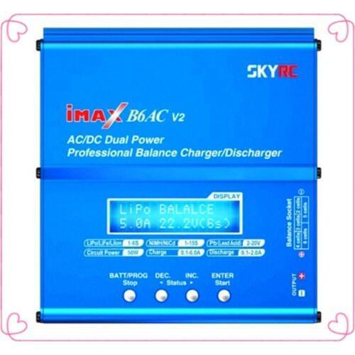 SKYRC B6AC V2 50W Lipo Battery Balance Charger LCD Display Discharger For RC Heli RC Car Battery+ EU/US/UK/AU plug power supply