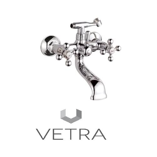 Bathroom mixers-shower EPOCA LATON cast Chrome glitter FLEXO 150 CM artichoke adapter Wall Mount ceramic eccentric VETRA