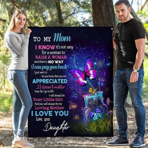 To My Mother Letter A Special Gift Blanket Gift For Mothers Day Print Keep Warm Sofa Blanket Home Textiles Dreamlike Family