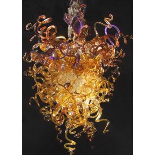 Antique Indoor Chandelier Lighting Designer 100% Mouth Blown Glass Pendant Lamps Curly Style with 110v-240v LED Bulbs