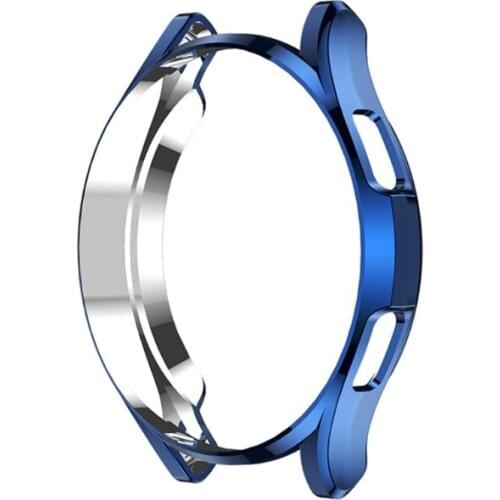 Electroplating Tpu Shell Screen Protector Slim Protective Frame Case Cover compatible with Samsung-Galaxy Watch 4 Classic