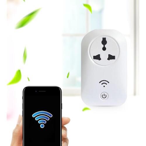 Beautiful white wifi universal socket smart wall plug smart plug socket for global fashion household 2018 newly free shipping