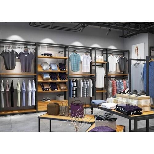Clothing store display rack floor-to-ceiling mens shelves high-end display rack simple shop decoration special display rack