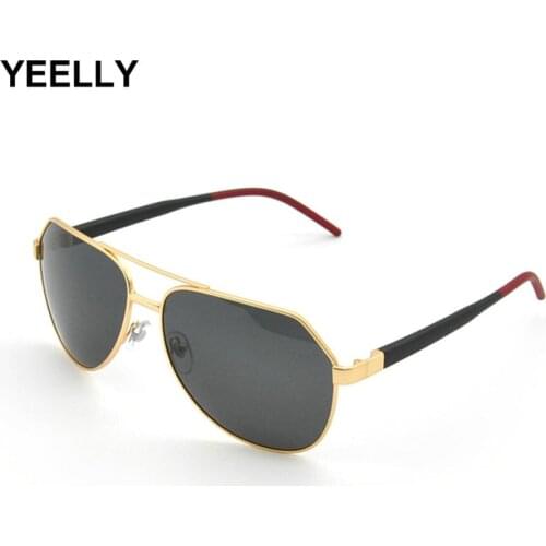 YEELLY New Polarized Sunglasses Driving Eyewear Classic Vintage Frog Glasses JM0013 Shield Shape Personalized Cutting Men UV400