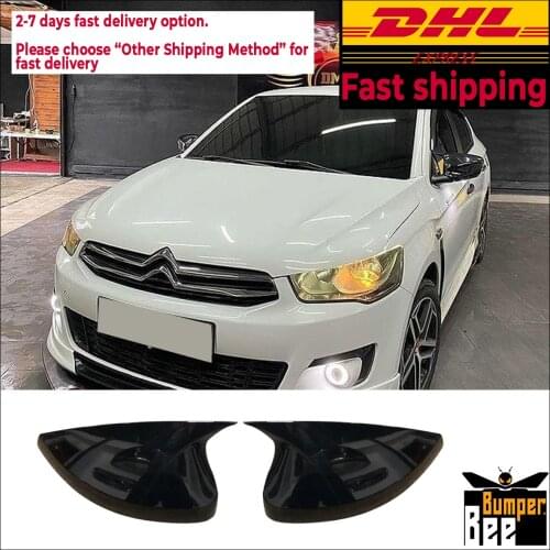 Mirror Cover For Citroen C-Elysee 2012 2013 2014 2015 2016 2017 2018 2019 2020 Accessory Bright Black BAT BATMAN Case CAR Shield