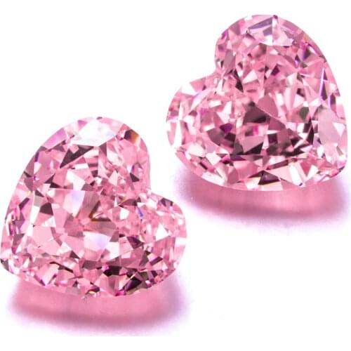 Zhanhao Heart Ice Cut Piedras Preciosas Sueltas Lab Pink Diamond احجار كريمة Hot Selling