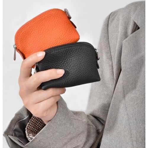 Womens Wallet Genuine Leather Mini Money Bag Luxury Design Card Holders Zipper Small Coin Purse Brand Cowhide Credit Card Case