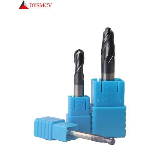 1 pc Ball Nose End Mills 4mm 6mm 8mm HRC50 2 Flute Milling Tungsten Carbide EndMills CNC Metal Milling Cutters Tools Free ship