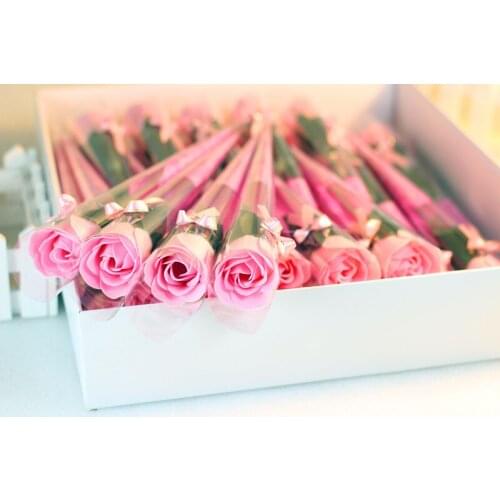 200 pcs Red pink rosy red blue purple soap rose flower Bath Body Flower romantic Bath Soap Petals Wedding Decoration Gifts l5146