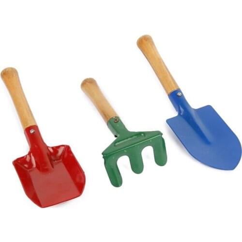 3Pcs Outdoor Garden Tools Set Rake Shovel Playset Kids Beach Sandbox Toy