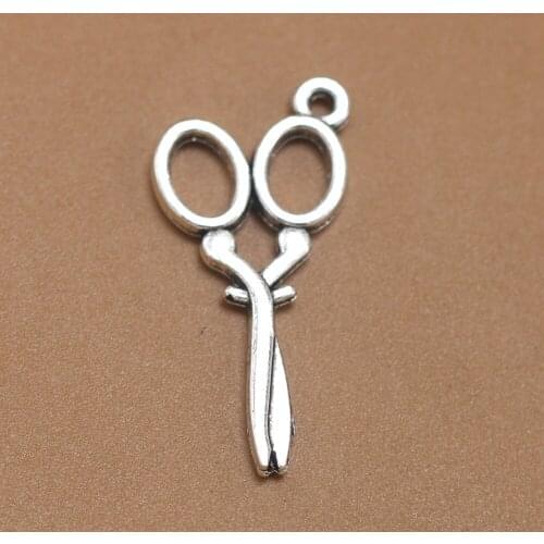 30pcs/Lot Scissors Charm Silver Color Hand Strap Pendant Diy Aesthetics Accessories Handmade Jewellery Making Crafts Wholesale