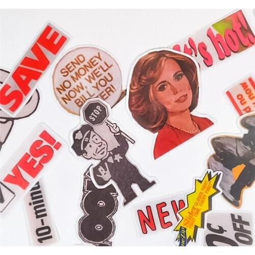 34pcs Cute Antique bill ticket sticker Diary/Notebook Planner Stickers Scrapbooking Hand Account thin Paper adesivo bullet