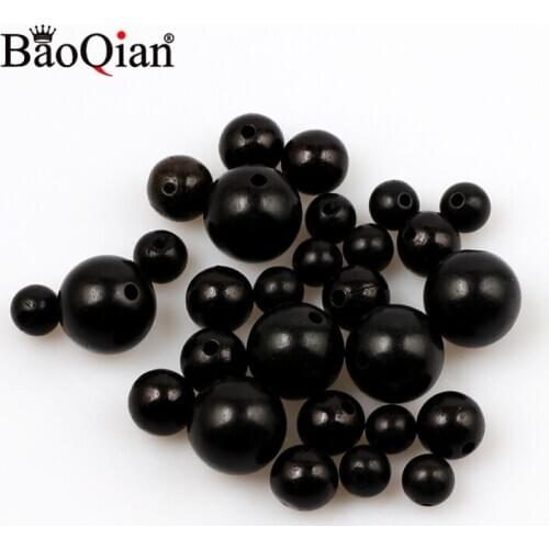 6/8/10/12mm Black Natural Sandalwood Round Ball Wooden Beads For Jewelry Making DIY Wood Crafts Home Decoration Handicrafts