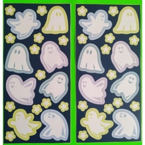 6 packs/box PVC GHOST GLOW sticker- DIY Kids / Baby Room Nursery wall kitchen door functional toy hobby living room