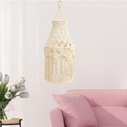 Macrame Lamp Shade Woven Boho Lampshade Light Cover Office Party Decoration
