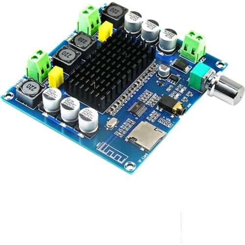 Bluetooth 5.0 TDA7498 digital amplifier board 2x100W speaker Stereo Audio AMP Module Support TF Card AUX XH-A105