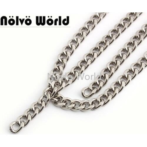 Nolvo World 1-5 meters 9mm width 2.5 mm thick Silver Aluminum chain Purse accessories Women key chain