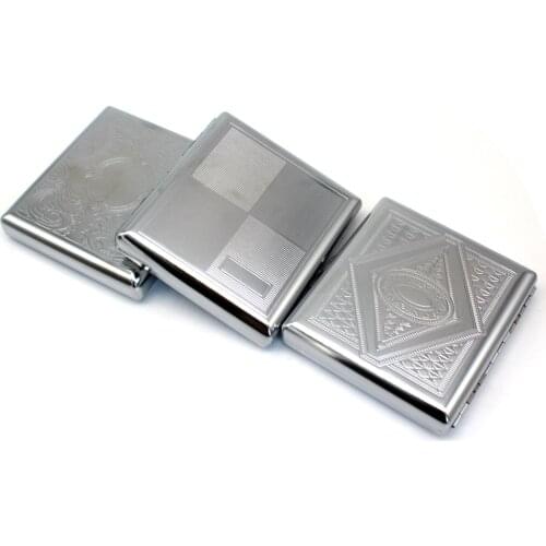 Length:9.5 CM*Width 8.7 CM Metal Cigarette Case Storage for 20 Cigarettes Tobacco Case Box Pocket-Cigarette Case Container