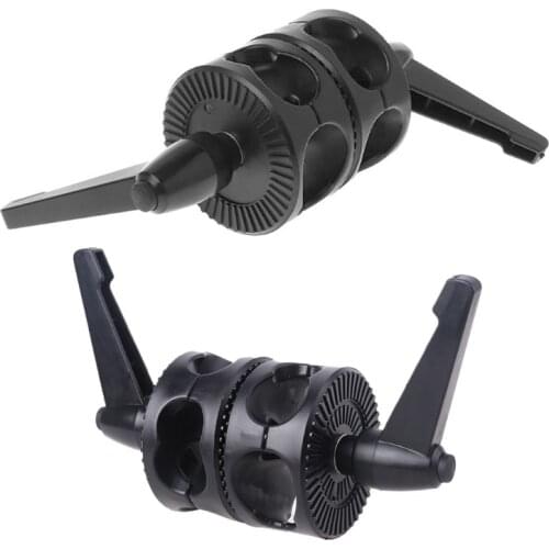 Dual Swivelling Grip Head Double Angle Tilt Mount Wheel Clamp Connector Bracket Reflector Boom Arm Support Light Stand