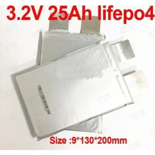 GTK 3.2v 25Ah lifepo4 lithium battery 3.2V 25Ah Lithium iron phosphate deep cycles for diy 12v 50Ah AGV motorhome bike scooter