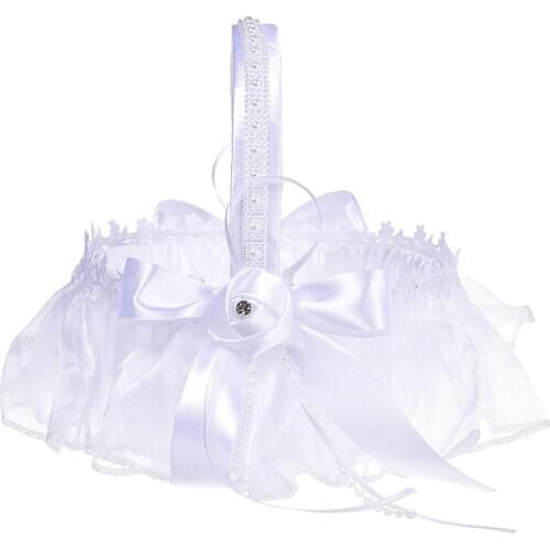 Lace Ring Pillow Flower Wedding Basket Romantic Ring Storage Basket for Girl Wedding Party Supplies