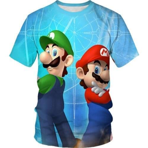 Summer Breathable T-shirt Funny Cartoon 3d T Shirt Classic Game Mario Brothers Printed Tshirt Kids Clothes Casual Men Women Top