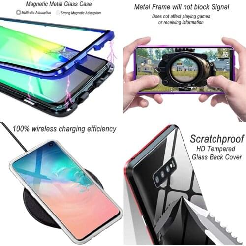 Magnetic Double Sided Glass Case For Samsung S20 FE S10 E S9 S8 S21 S30 Note 20 10 9 8 Plus Ultra Lite A51 A71 A50 A70 M51 M21