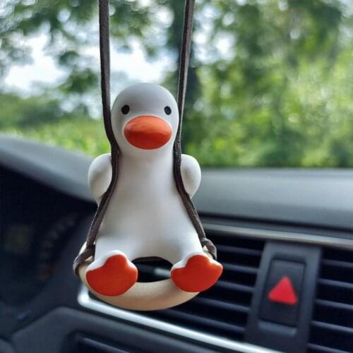 Cute Car Swing Duck Pendant Widely Used Hanging Mirror Pendant Decorative Ornament Car Interior Hanging Omament Accessories