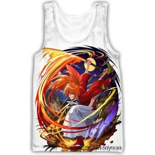 New Rurouni Kenshin 3D Print Causal Clothing Fashion Men Women Tracksuits Crewneck Hip Hop Vest Size S-5XL mesh top