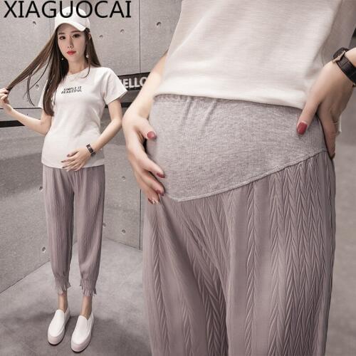 New Arrivals Maternity Pants Pregnant woman pantyhose Chiffon Loose Ninth pants Nursing Belly Legging Pregnancy Overalls C12 10