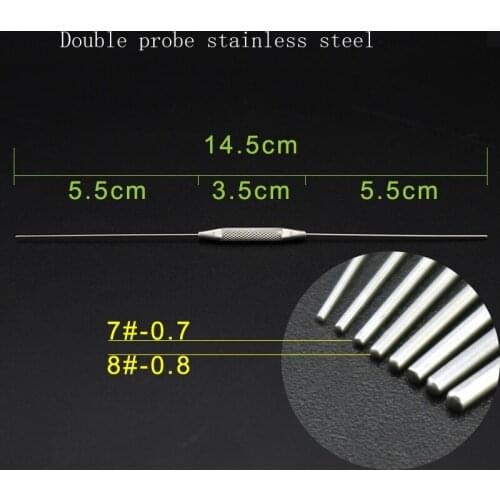 Stainless steel ophthalmic lacrimal duct probe double probe