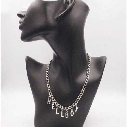 DoreenBeads Letter Crystal Angel Necklace Women Jewelry Couple Gift Necklace BABY HONEY Choker Femme Punk Collier Necklace