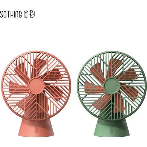 Sothing 4000mAh Mini Portable Desktop USB Fan Three-Speed Adjustable Wind Power Equipped with Brushless DC Motor Summer Cooling