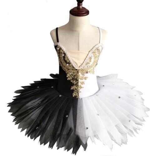 Black White Professional Ballet Tutu Child Kids Ballerina Dress Adults Pancake Tutu Ballet Costumes Toddler Girl Dresses