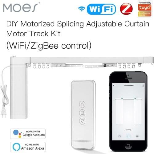 New WiFi Smart Curtain Blind Motor Alexa Google Home Tuya Control Broadlink RF Remote Control Electric Stage Curtains