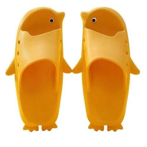 Flip Flops Men Slides Cartoon Slippers Mens Shoes Casual Breathable Beach Sandals Women Couple Slippers Wedge Black Yellow