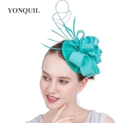 Feather Wedding Hat Girl Imitation Sinamay Fascinators Design With Special Shape New ARRIVAL 15 Colors 2020 Fashion Headpiece
