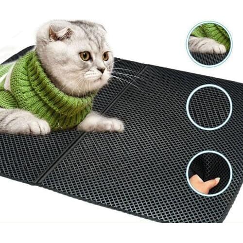 Foldable Pet Cat Litter Mat Trapping Mat Double LayerWaterproof Urine Proof Trapper Mat Catcher Clean Pad Cats Accessories
