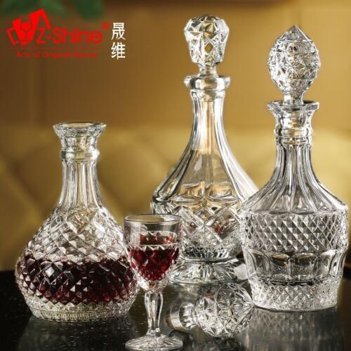 Z-SHINE European crystal glass bottle whisky bottle with cover red creative household wine bottle bag mail