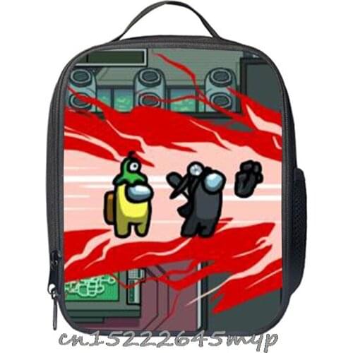 Among Us Cooler Lunch Bag Cartoon Girls Portable Thermal Food Picnic Bags for School Kids Boys Lunch Box Tote