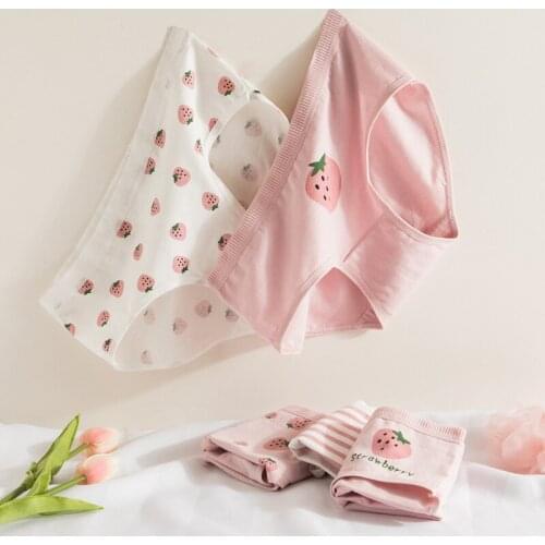 2021 Hot 5pcs/lot Young Girls Sexy Pure Cotton Panties Mid-waist Cute Girl Student Underwear Bag Hip Breathable Briefs 12+y