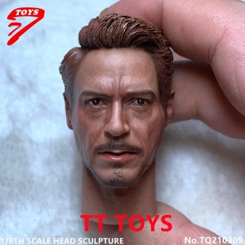 TTTOYS TQ210309 1/6 Soldier Tony Stark PVC Head Model Sculpt For 12'' Male Action Figure Doll Pre-sale