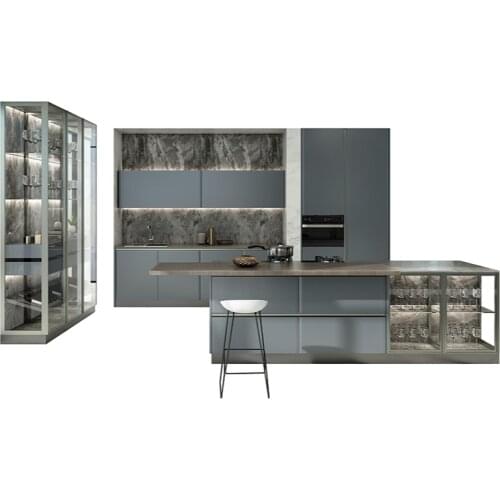 The whole cabinet custom kitchen cabinet house decoration quartz stone countertop kitchen cabinet custom-made open