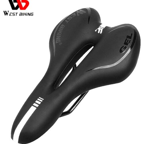 WEST BIKING Professional Bicycle Saddle Comfortable Breathable Cycling Saddle Seat Hollow Cushion Silicone Road MTB Bike Saddle