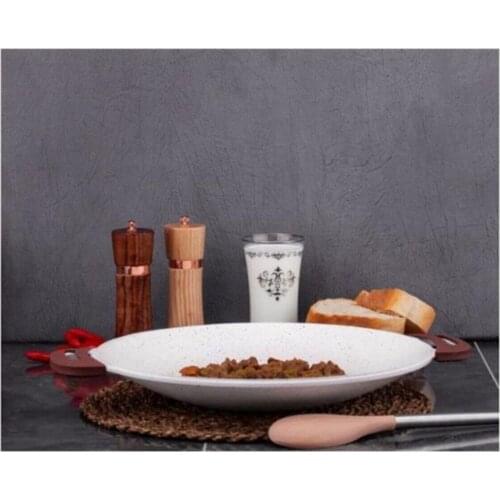 Casting Glass Cap Hair Roasting And Pancake Pan 34 Cm Cream