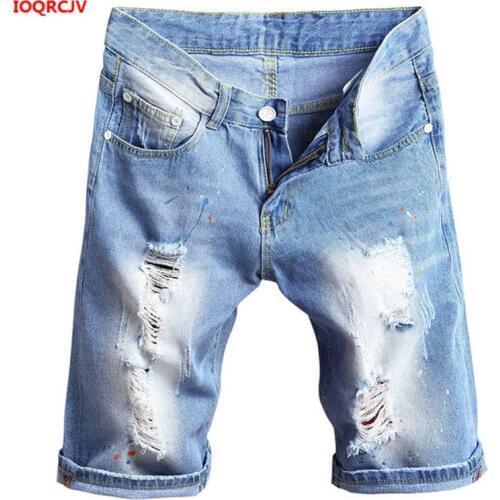 Summer Plus Size Shorts Feminino Washed Ripped Denim Capris Jeans Femme Boyfriends Large size Loose Ripped Holes Jeans Short 807