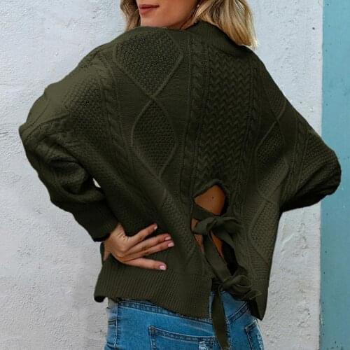 Winter Sweater Long Sleeve V Neck Soft Pullover Loose Women Top Sweater for Daily Wear